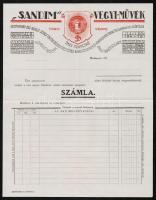 cca 1920 Sandum Vegyiművek kitöltetlen díszes fejléces számla