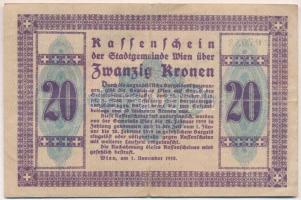 Ausztria / Bécs 1918. 20K  pénztári utalvány T:III ly.
Austria / Wien 1918. 20 Kronen kassenschein ...