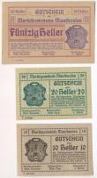 Ausztria / Mauthausen ~1920. 10h + 20h + 50h szükségpénz T:I,I- Austria / Mauthausen ~1920. 10 Heller + 20 Heller + 50 Heller necessity note C:UNC,AU