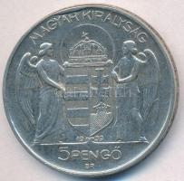 1939. 5P Ag "Horthy balra" T:2 durva ph., patina 
Adamo P8.2