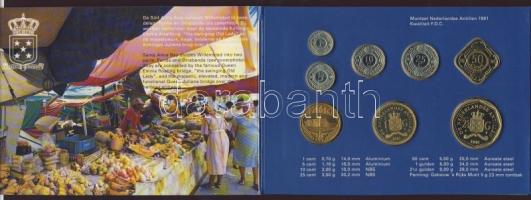 Holland Antillák 1991. Forgalmi sor szettben 7klf + zseton 1c-2 1/2G T:1