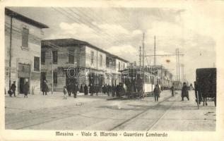 Messina, Viale S. Martino, Quartiere Lombardo / street view with tram