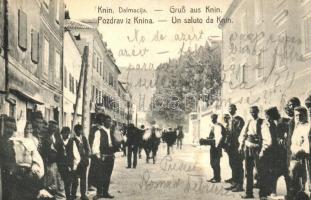 Knin, Street view with folklore  (EK)