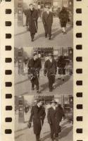 1928 Wroclaw, Breslau; film frames, shop of C. Garren, men with walking stick, photo (cut)