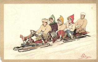 Bob sledding, Vouga & Cie. No. 51. litho s: Pellegrini (EM)