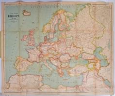 cca 1920 Das Neue Europa, Dr. Karl Peucker, Wien, Artaria&Co.,1:7000.000, a hajtások mentén szakadásokkal, 75x90 cm.
