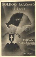 1940 Boldog Magyar Újévet! Turáni Vadászok Országos Egyesületnek kiadása / Hungarian irredenta