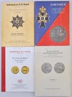 6db numizmatikai katalógus: Westfälische Auktiongesellschaft für Münzen und Medaillen , Auktion 15, 2000. + Dorotheum - Münzen, Orden und Historische Wertpapiere, 492. Auktion, 2000. + Auktionhaus H. D. Rauch katalógusok, 1992, 1993, 2010 és 2013. Mind használt állapotban.