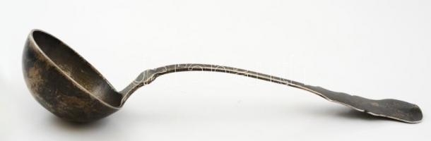 Antik ezüst (Ag.) merőkanál, jelzett, mesterjeggyel, h:32   cm, nettó: 203 g