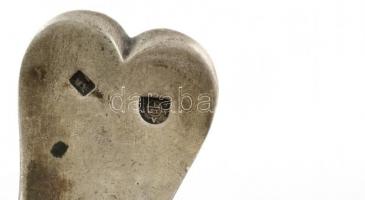 Antik ezüst (Ag.) kanál, jelzett, mesterjeggyel (AH),  h: 21 cm, nettó:64 g