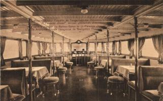 M. kir. Folyam- és Tengerhajózási Rt SS I. Ferencz József termes gőzös étterme / Hungarian steamship restaurant interior