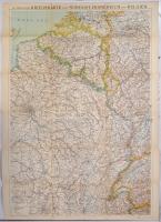 cca 1916 I. világháborús térkép a nyugati frontról / Western battlefields World War I. 100x120 cm