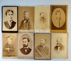 1860-1900 Régi fényképek: Férfi arc- és mellképek (8db)