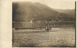 1916 Kotor, Cattaro; Osztrák-magyar haditengerészet U-73 tengeralattjárója merüléskor / K.u.K. Kriegsmarine, U-73 submarine, photo