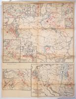 1916 I. világháborús katonai térkép a különféle hadszíntérekkel / World War I. map 55x75 cm