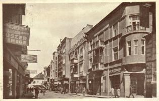Ungvár, Uzhorod; Korzó, gyógyszertár, Schlüssel, Gellis és Schmeck üzlete / Lekarna / Corso, pharmacy, shops