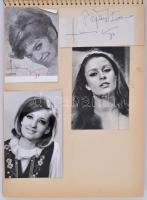 cca 1960 Színészek. Részben magyar, részben külföldieket ábrázoló képek, fotólapok, egy kettőn aláír...