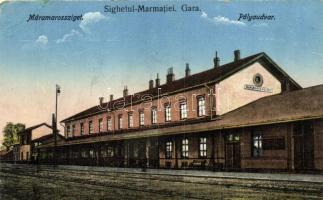 Máramarossziget, Sighetu Marmatiei; vasútállomás / railway station, So. Stpl (EB)