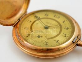 cca 1920 Pacific svájci dupla fedelű 14 K arany zsebóra, La Heutte jelzett szerkezettel, másodpercmu...