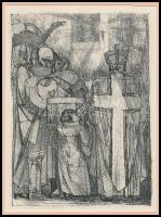 Kondor Béla (1931-1972): Keresztelés. Rézkarc, paszpartuban, hátoldalon feliratozva, 16x12 cm