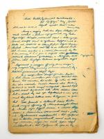 Kéziratos adalékok a deportált műegyetemisták történetéhez: naplófeljegyzések, jegyzetek, kb. 45 p