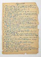 Kéziratos adalékok a deportált műegyetemisták történetéhez: naplófeljegyzések, jegyzetek, kb. 45 p