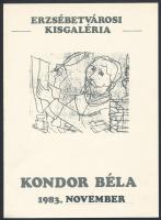 1983 Meghívó Kondor Béla Erzsébetvárosi Kisgalériában rendezett kiállításának megnyitójára