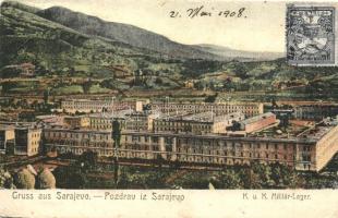 Sarajevo, K.u.K. Militär Lager / military barracks, TCV card  (EK)