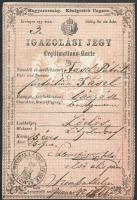1866 Igazolási jegy bányász részére
