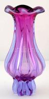 Dekoratív muránói formába fújt váza, anyagában színezett, hibátlan, jelzés nélkül, m:30 cm