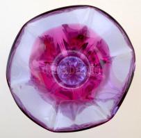 Dekoratív muránói formába fújt váza, anyagában színezett, hibátlan, jelzés nélkül, m:30 cm