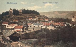 Gölnicbánya, Gelnica; Thurzó-vár romjai. B. Friedmann kiadása / castle ruins