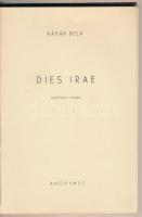 Kádár Béla: Dies Irae. Huszonnégy tollrajz.  Bp., 1945, Anonymus. Átkötött papírkötés, az újrakötésh...