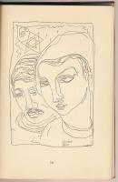 Kádár Béla: Dies Irae. Huszonnégy tollrajz.  Bp., 1945, Anonymus. Átkötött papírkötés, az újrakötésh...