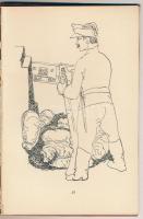 Kádár Béla: Dies Irae. Huszonnégy tollrajz.  Bp., 1945, Anonymus. Átkötött papírkötés, az újrakötésh...