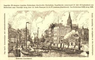 Rotterdam, Leuvehaven, Dutch art postcards s: Eug. Rensburg