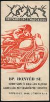 1966 Országos Sportnapok, Bp. Honvéd SE nemzetközi és országos bajnoki gyorsasági motorkerékpár versenye, ismertető füzet