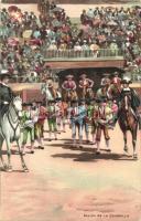 Salida de la Cuadrilla / Bull fight, litho