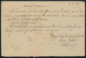 1917 Brandmayer (Bántay) Alfréd vezérkari kapitánynak, a 6. vegyesdandár parancsnokának saját kézzel...