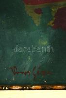 Vörös jelzéssel: Kertészkedő asszony. Olaj, farost, keretben, 34×48 cm