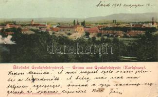 Gyulafehérvár, Karlsburg, Alba Iulia; látkép, Weisz Bernát kiadása / general view (EK)