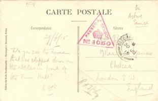 Le Havre, Hotel de Ville, tram, censored, from postcard booklet (EK)