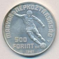 1981. 500Ft Ag "Labdarúgó Világbajnokság 1982" plasztik tokban T:BU