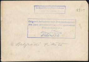 cca 1915 Belgrádi kikötő, az Est lap pecsétjével, feliratozott vintage fotó, egyik sarkán hiánnyal, ...