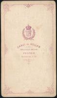 cca 1868 Canzi és Heller pesti műtermében készült, vizitkártya méretű fénykép, 10,5x6,5 cm