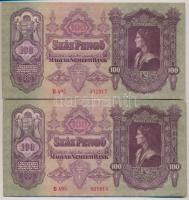 1930. 100P (7x) sorszámkövetők T:II,III