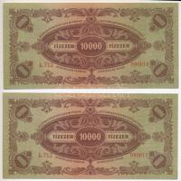 1945. 10.000P "MNB" bélyeggel (2x) sorszámkövetők T:I