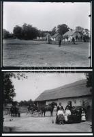 cca 1936 Lőcsei Árpád kecskeméti vándorfényképész hagyatékában őrzött 13 db vintage üveglemez negatívról készült mai nagyítások, Bátya környéki gazdákról, tanyákról, 13x18 cm