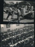 cca 1958 Tiszavölgyi József (1909-?) vintage fotói különféle témákról, többsége pecséttel jelzett, 13 db fénykép, 13x18 cm és 10x15 cm között