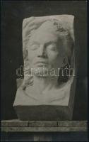 1929. január 28. Ady Endre halálának 10. évfordulójára emlékezve jelent meg halotti maszkja a Pesti Napló képes mellékletében, vintage fotó, 23x14 cm